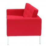 Fine Mod Imports Button Sofa in Wool, Red