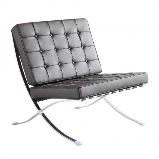 Fine Mod Imports Pavilion Chair in Leather, Black