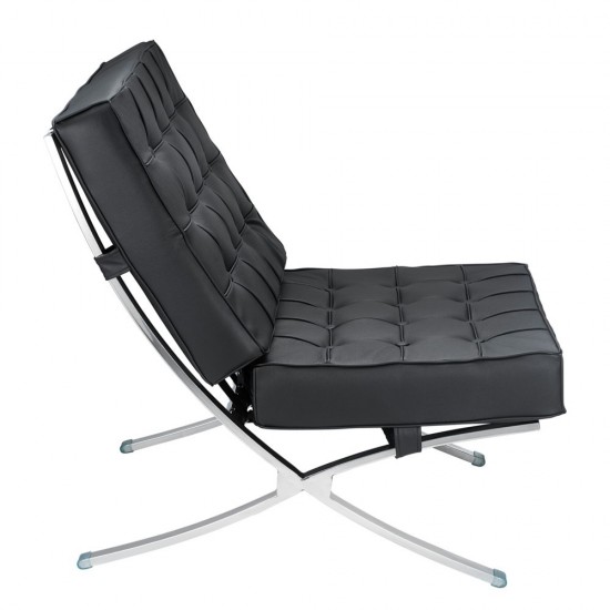 Fine Mod Imports Pavilion Chair in Leather, Black