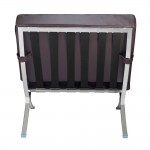 Fine Mod Imports Pavilion Chair in Leather, Dark Brown