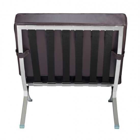 Fine Mod Imports Pavilion Chair in Leather, Dark Brown