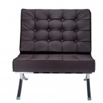 Fine Mod Imports Pavilion Chair in Leather, Dark Brown