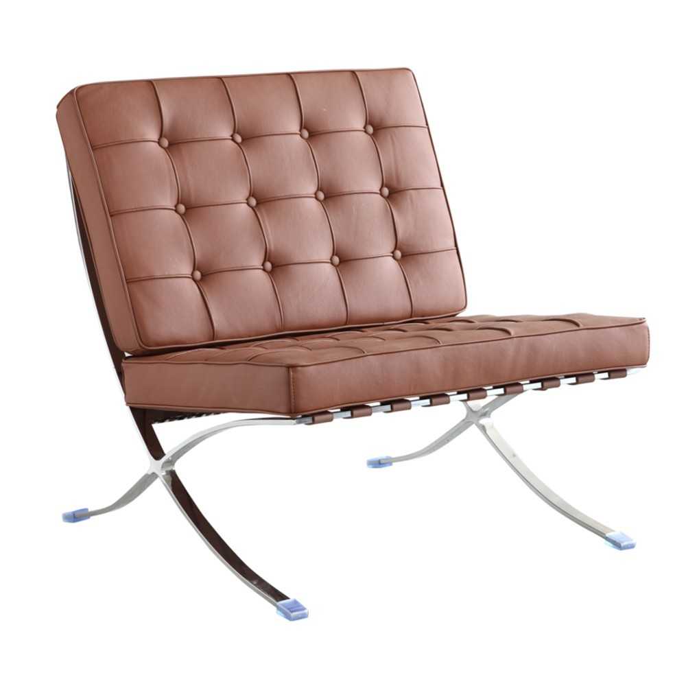 Fine Mod Imports Pavilion Chair in Leather, Light Brown