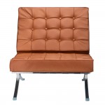 Fine Mod Imports Pavilion Chair in Leather, Light Brown