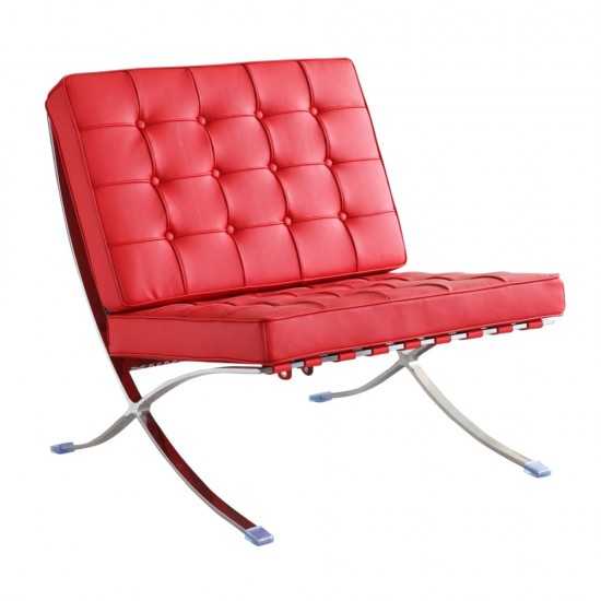 Fine Mod Imports Pavilion Chair in Leather, Red