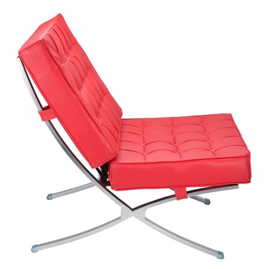 Fine Mod Imports Pavilion Chair in Leather, Red