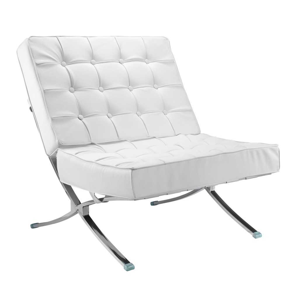 Fine Mod Imports Pavilion Chair in Leather, White