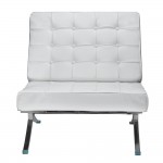 Fine Mod Imports Pavilion Chair in Leather, White