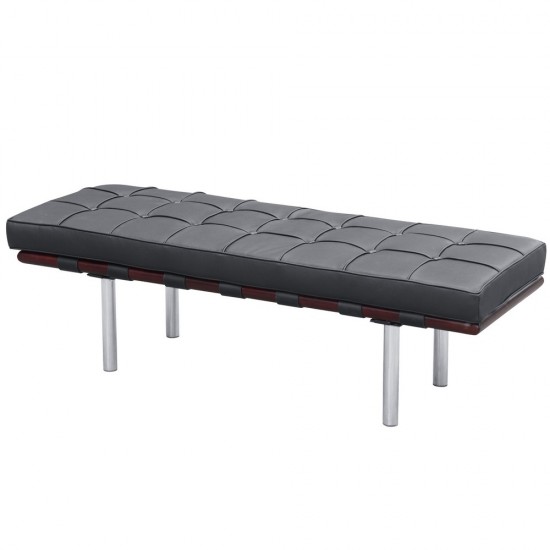 Fine Mod Imports Pavilion Bench 2 Seater, Black