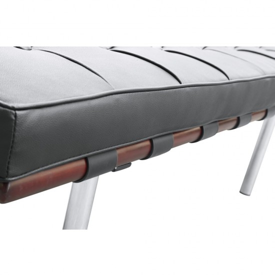 Fine Mod Imports Pavilion Bench 2 Seater, Black
