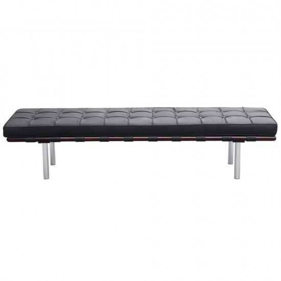 Fine Mod Imports Pavilion Bench 3 Seater, Black