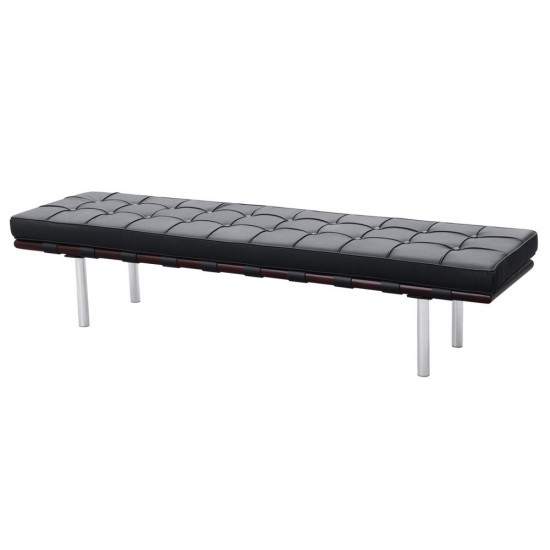 Fine Mod Imports Pavilion Bench 3 Seater, Black