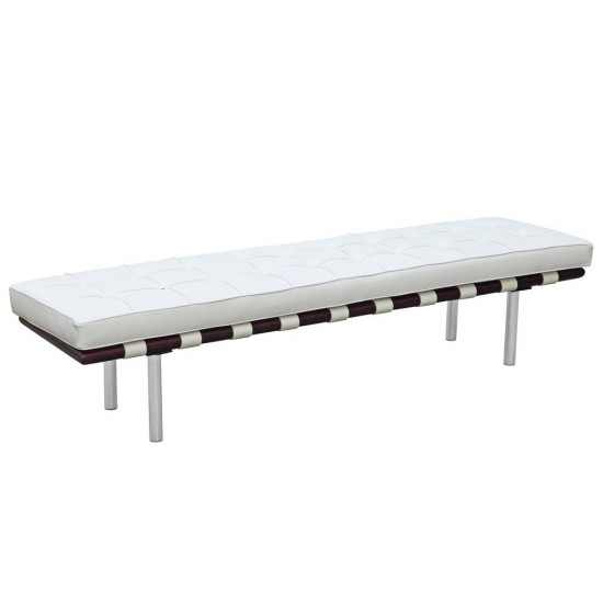 Fine Mod Imports Pavilion Bench 3 Seater, White