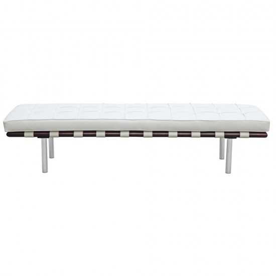 Fine Mod Imports Pavilion Bench 3 Seater, White