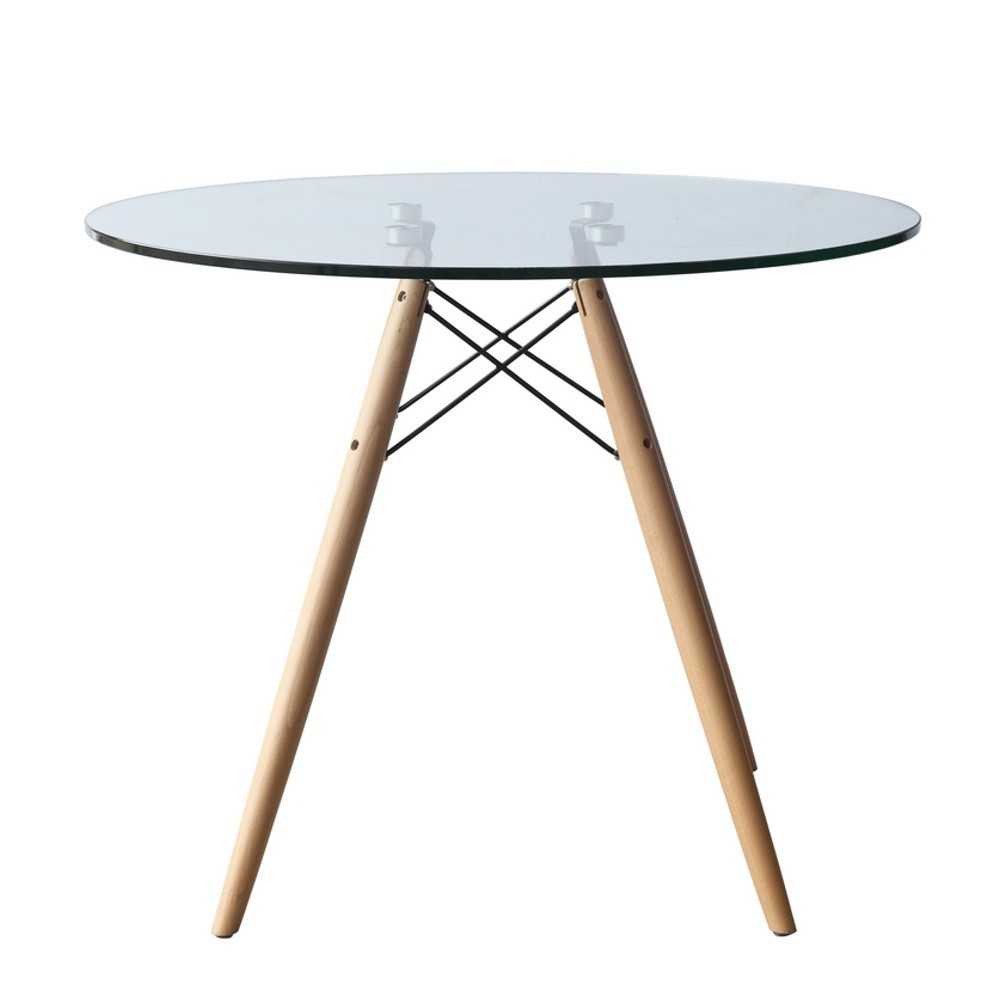 Fine Mod Imports WoodLeg Dining Table 36", Clear