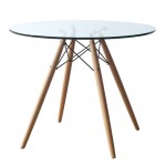 Fine Mod Imports WoodLeg Dining Table 36", Clear