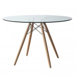 Fine Mod Imports WoodLeg Dining Table 42", Clear