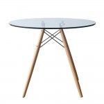 Fine Mod Imports WoodLeg Dining Table 48", Clear