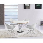 Fine Mod Imports WireLeg Dining Arm Chair, White