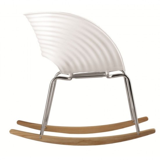 Fine Mod Imports Vac Arm Rocker Chair, White