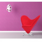 Fine Mod Imports Heart Chair, Red