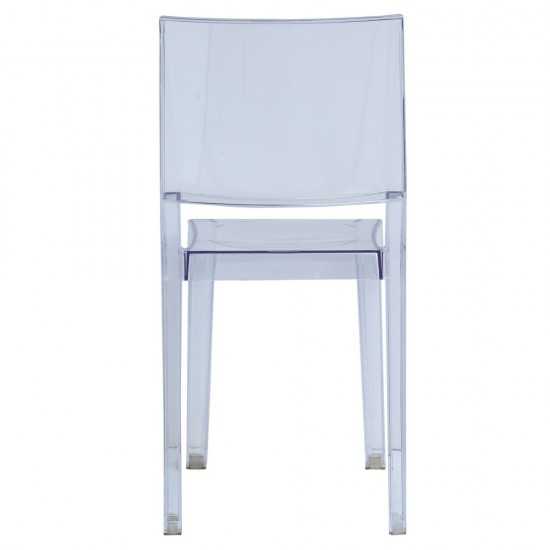 Fine Mod Imports Clear Square Side Chair, Clear