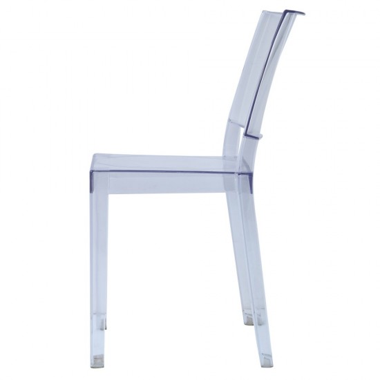 Fine Mod Imports Clear Square Side Chair, Clear