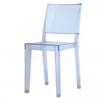 Fine Mod Imports Clear Square Side Chair, Clear