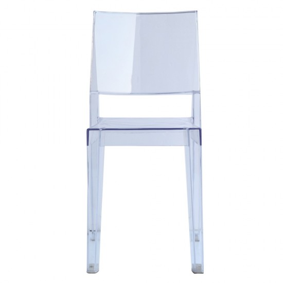 Fine Mod Imports Clear Square Side Chair, Clear