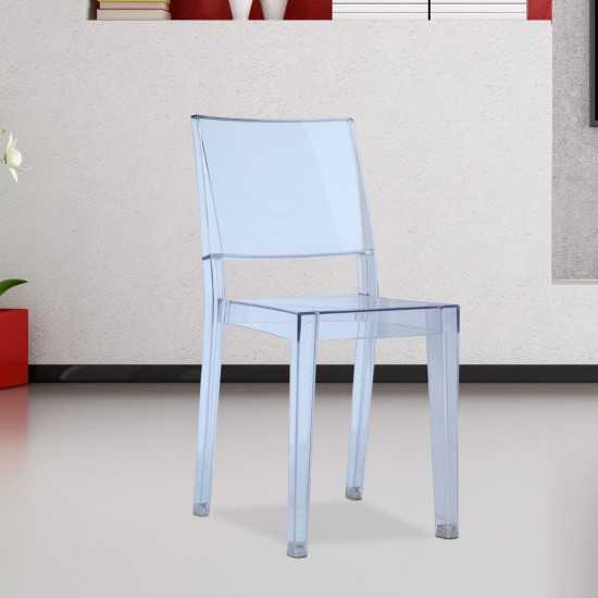 Fine Mod Imports Clear Square Side Chair, Clear