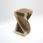 Fine Mod Imports Block Stool Solid Wood, Walnut