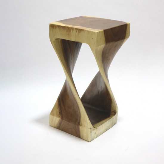 Fine Mod Imports Block Stool Solid Wood, Walnut