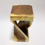 Fine Mod Imports Block Stool Solid Wood, Walnut