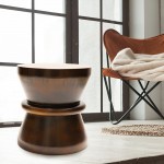 Fine Mod Imports Block Counter Stool, Walnut