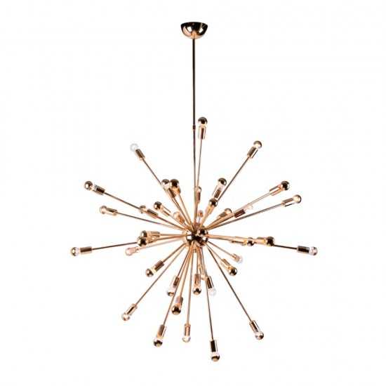 Fine Mod Imports Spark Hanging Chandelier 39", Gold