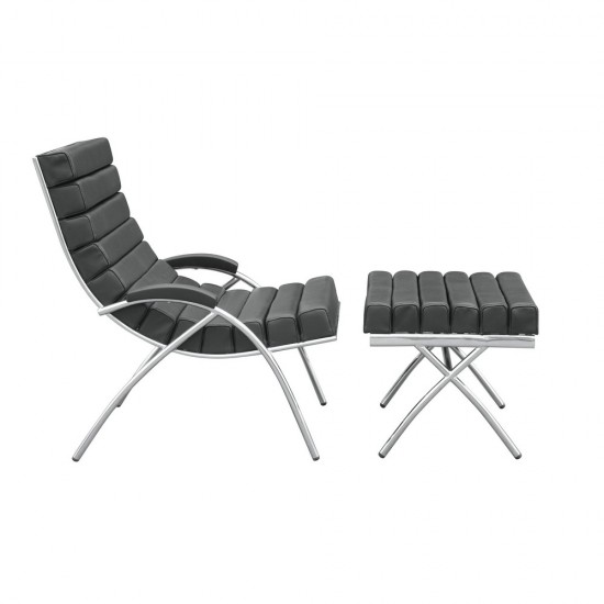 Fine Mod Imports Classic Chair & Ottoman, Black