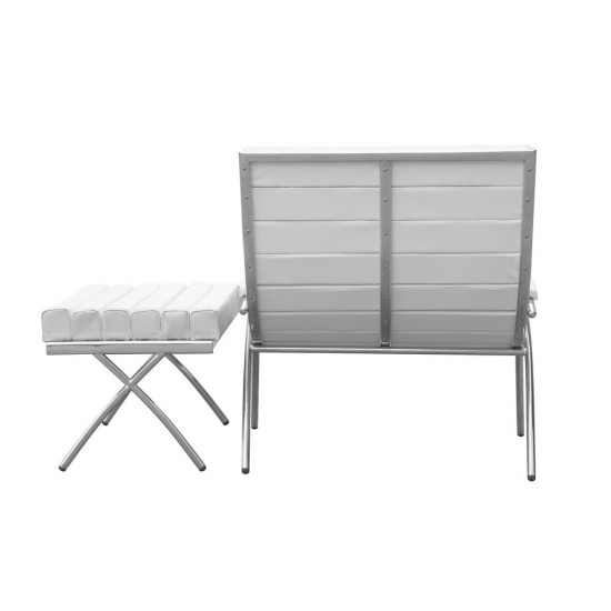 Fine Mod Imports Classic Chair & Ottoman, White