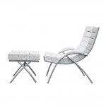 Fine Mod Imports Classic Chair & Ottoman, White