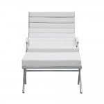 Fine Mod Imports Classic Chair & Ottoman, White