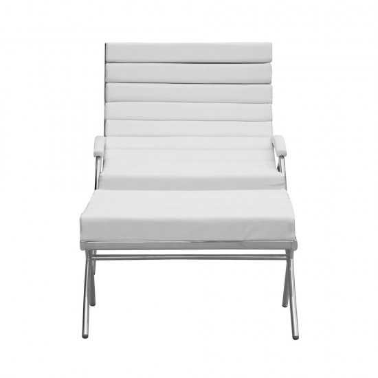 Fine Mod Imports Classic Chair & Ottoman, White