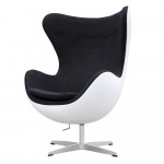 Fine Mod Imports Fiesta Fiberglass Chair In Wool, Black