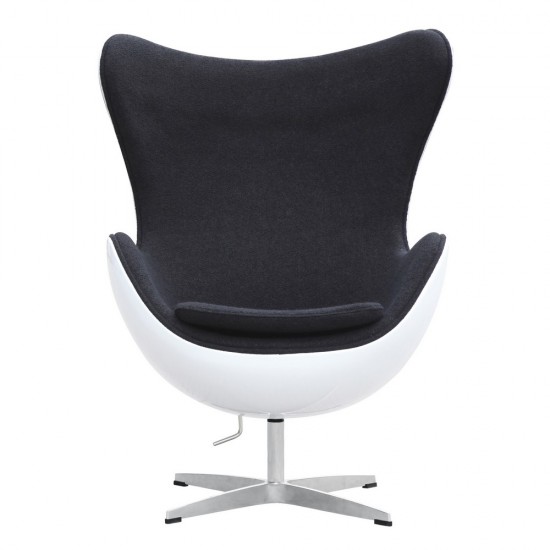 Fine Mod Imports Fiesta Fiberglass Chair In Wool, Black