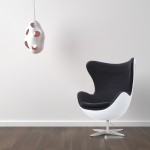 Fine Mod Imports Fiesta Fiberglass Chair In Wool, Black