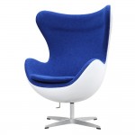 Fine Mod Imports Fiesta Fiberglass Chair In Wool, Blue