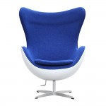 Fine Mod Imports Fiesta Fiberglass Chair In Wool, Blue