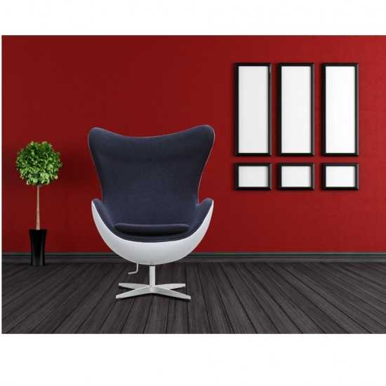 Fine Mod Imports Fiesta Fiberglass Chair In Wool, Gray