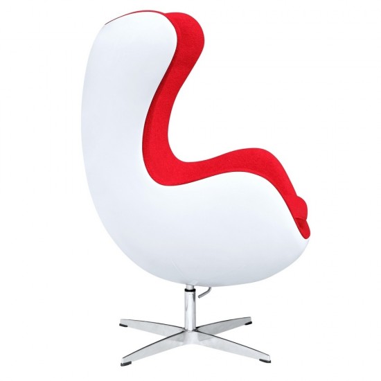 Fine Mod Imports Fiesta Fiberglass Chair In Wool, Red