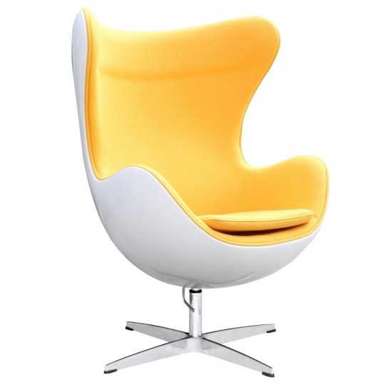 Fine Mod Imports Fiesta Fiberglass Chair In Wool, Yellow