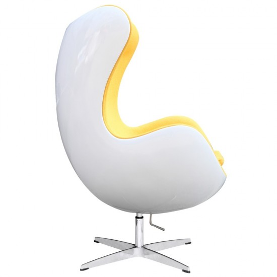 Fine Mod Imports Fiesta Fiberglass Chair In Wool, Yellow