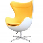 Fine Mod Imports Fiesta Fiberglass Chair In Wool, Yellow